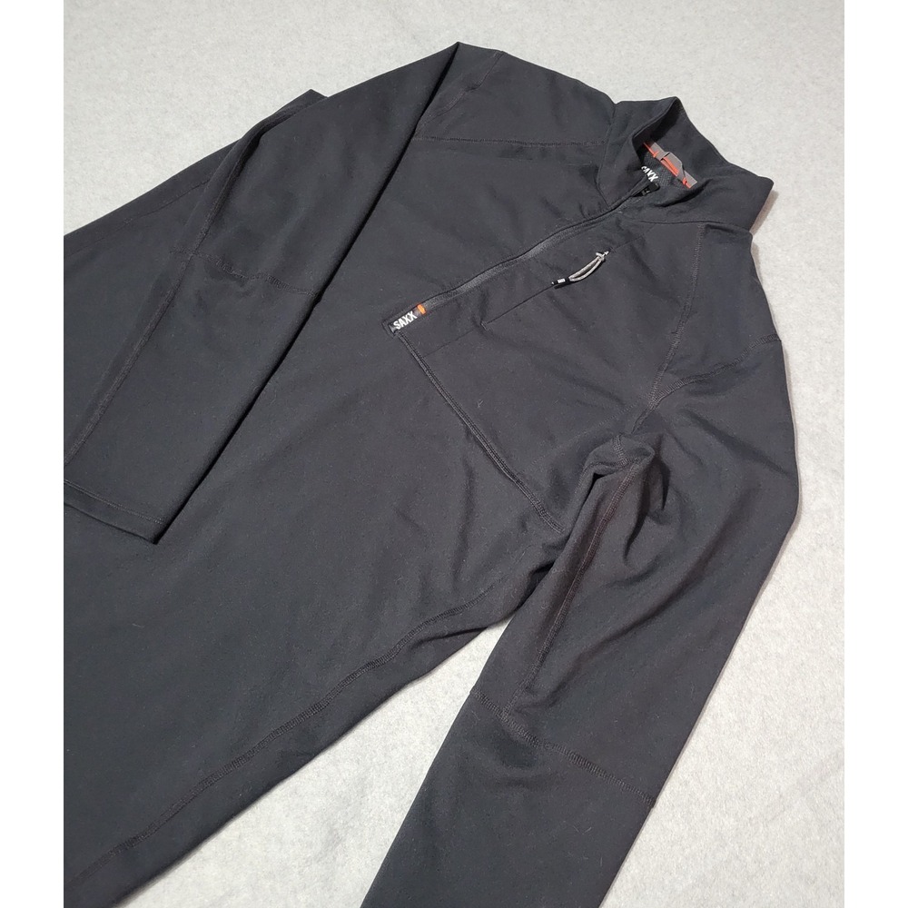 SAXX Men's Roast Master Heavyweight Quarter Zip Long Sleeve Top Black Size Large